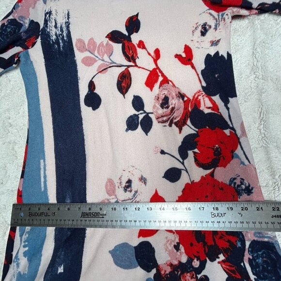 Anthropologie Maeve Womens Large Ruffle Sleeve Floral Shift Dress Stretch Casual - Picture 6 of 9